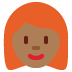 👩🏾‍🦰 woman: medium-dark skin tone, red hair display on Twitter